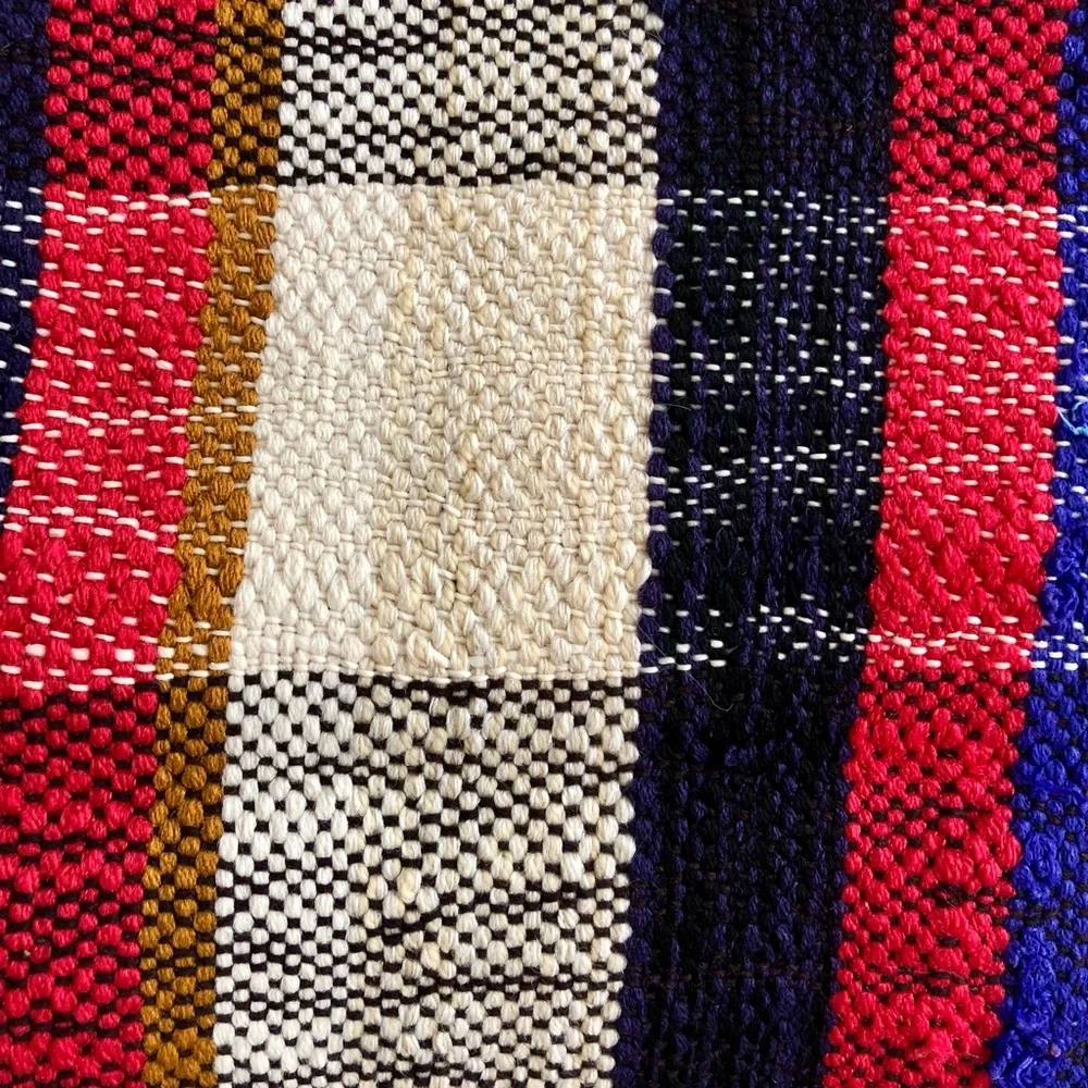 Multicolored Vintage Handwoven Moroccan Berber Blanket - Picture 8 of 8
